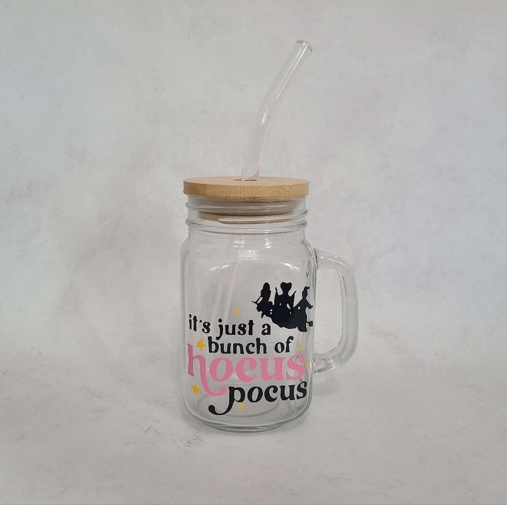 Hocus Pocus Glass Mason Jar Mug - 3 Piece Set